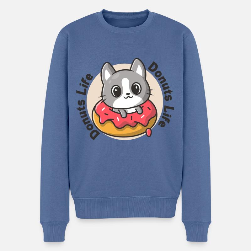 Donuts Life - lover - Pull Premium bio Homme - bleu pigeon