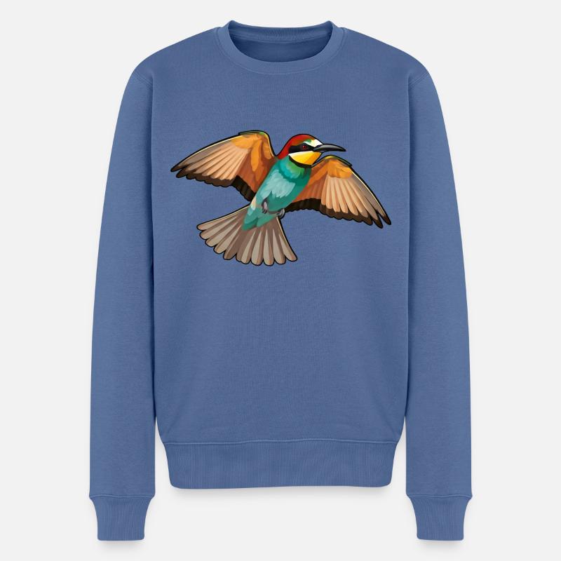Bienenfresser Merops Apiaster - Männer Premium Bio Pullover - Taubenblau