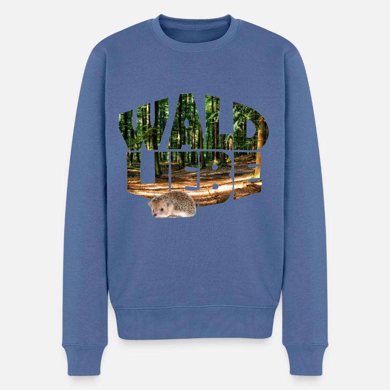 wald 20 waldliebe mit igel - Männer Premium Bio Pullover - Taubenblau