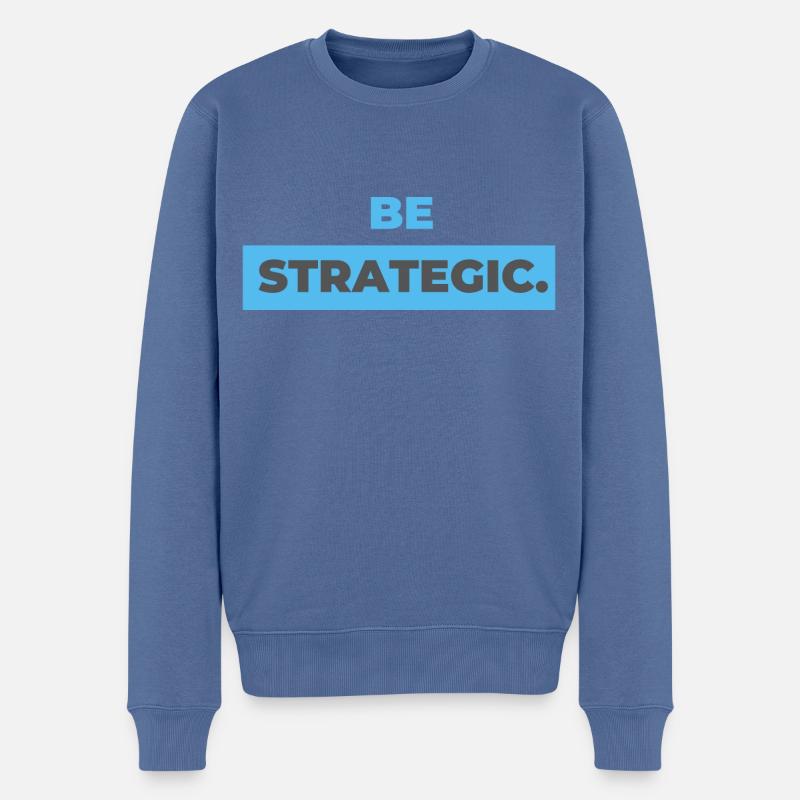 be strategic. - Männer Premium Bio Pullover - Taubenblau