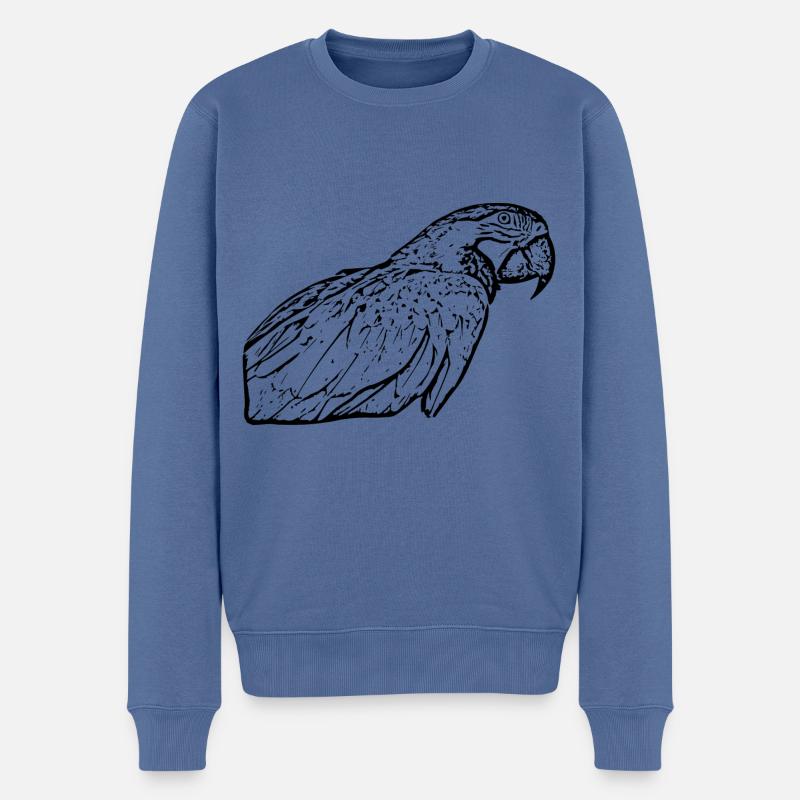 Papageien - Männer Premium Bio Pullover - Taubenblau