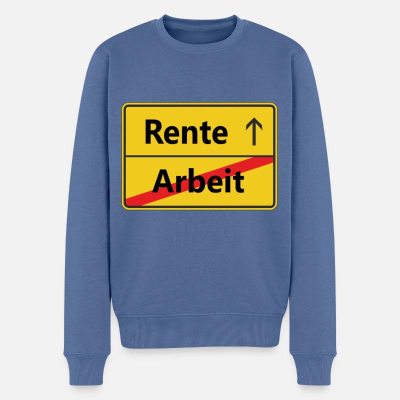 Arbeit? Rente - Männer Premium Bio Pullover - Taubenblau