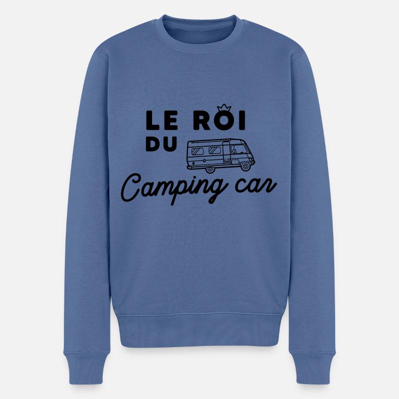 Le Roi du Camping-car - Pull Premium bio Homme - bleu pigeon
