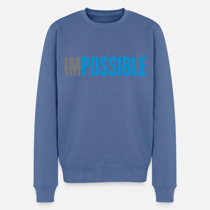 IMPOSSIBLE - POSSIBLE - Pull Premium bio Homme - bleu pigeon