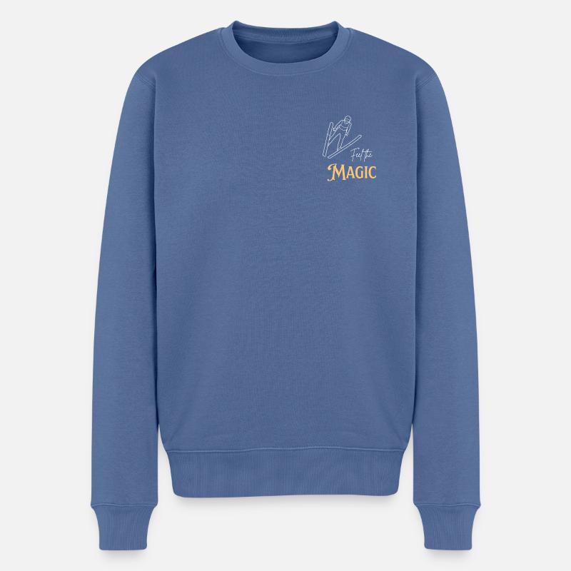 Feel the Magic - Ski Jumping - Männer Premium Bio Pullover - Taubenblau