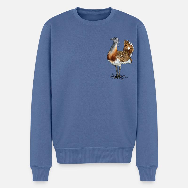 Grande outarde single - Pull Premium bio Homme - bleu pigeon