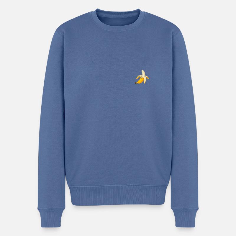 Banane 🍌 - Männer Premium Bio Pullover - Taubenblau