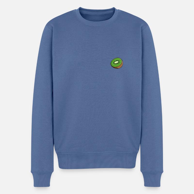 Kiwi - Männer Premium Bio Pullover - Taubenblau