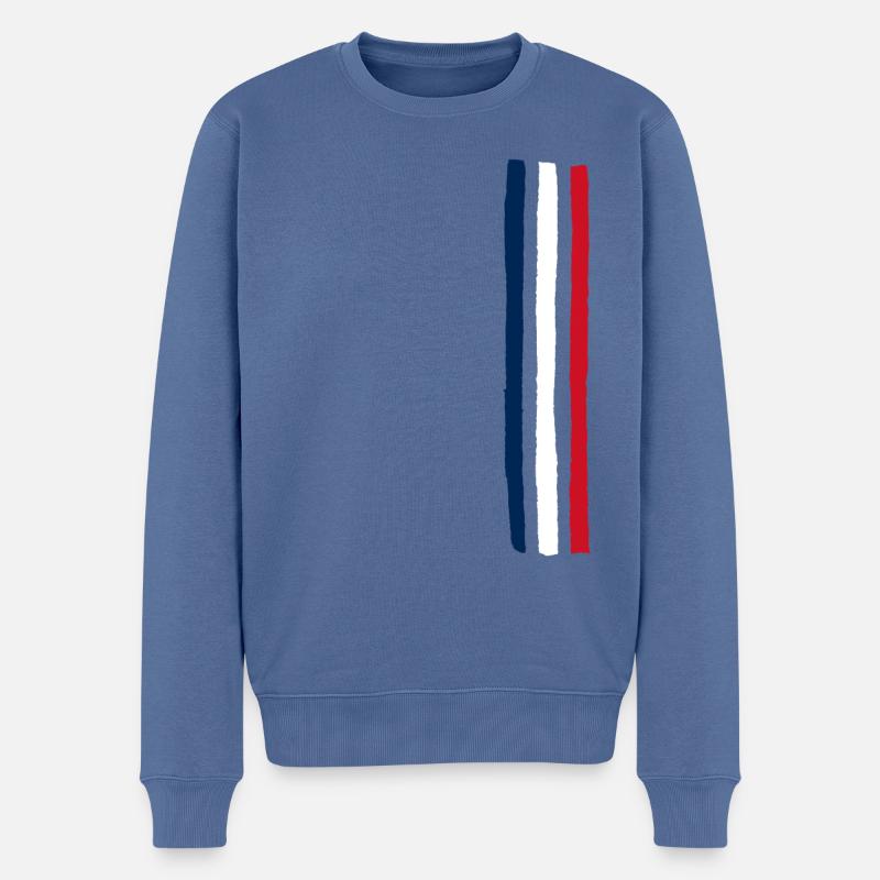 Frankreich - Männer Premium Bio Pullover - Taubenblau