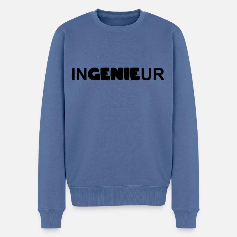 Ingenieur = Genie - Männer Premium Bio Pullover - Taubenblau