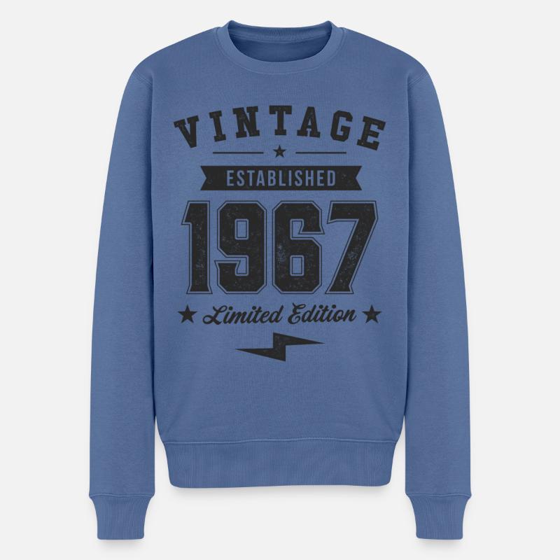 Millésime 1967 - Pull Premium bio Homme - bleu pigeon