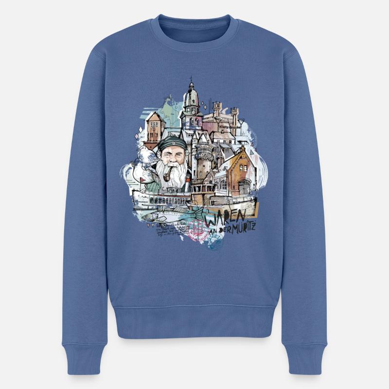 Marchandises sur le Müritz - Pull Premium bio Homme - bleu pigeon