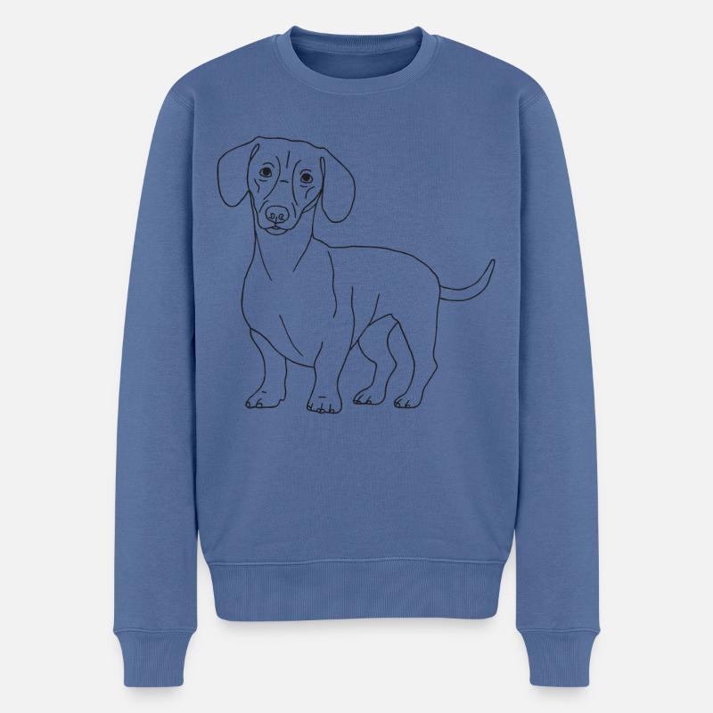 Dackel - Männer Premium Bio Pullover - Taubenblau