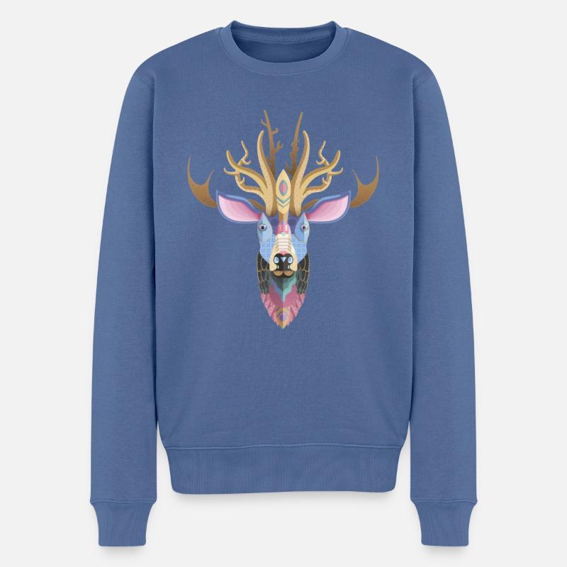 Colorful Dear - Pull Premium bio Homme - bleu pigeon