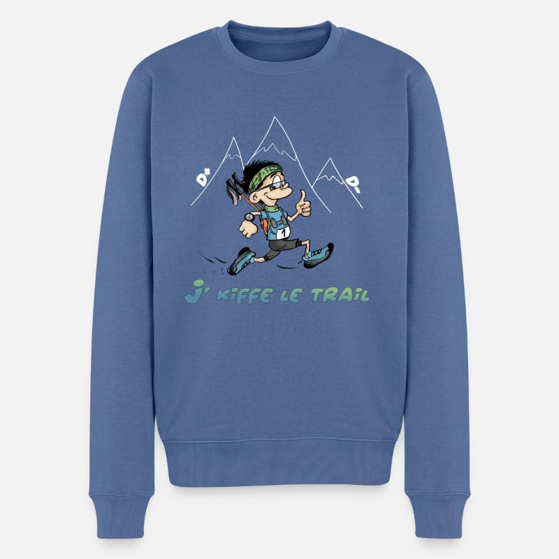 le trail running est un super ultra trail runner - Pull Premium bio Homme - bleu pigeon