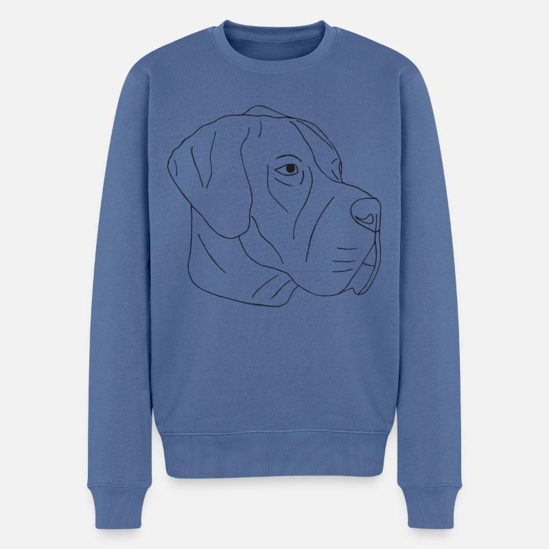 Deutsche Dogge - Männer Premium Bio Pullover - Taubenblau
