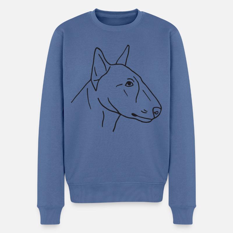 Bullterrier - Männer Premium Bio Pullover - Taubenblau