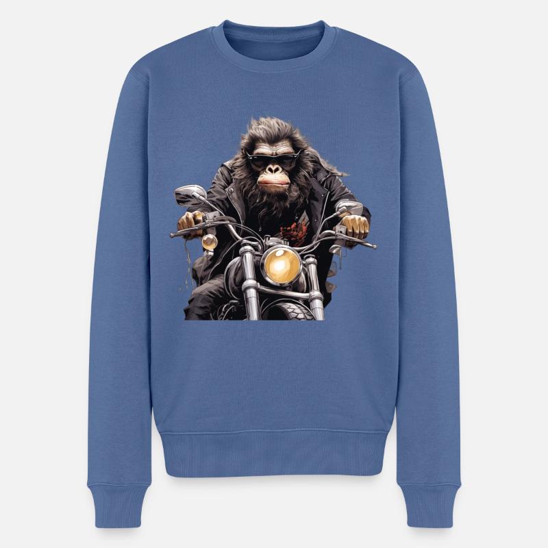 Gorilla Biker - Männer Premium Bio Pullover - Taubenblau