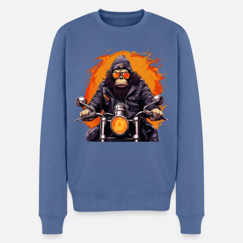 Gorilla Biker - Pull Premium bio Homme - bleu pigeon