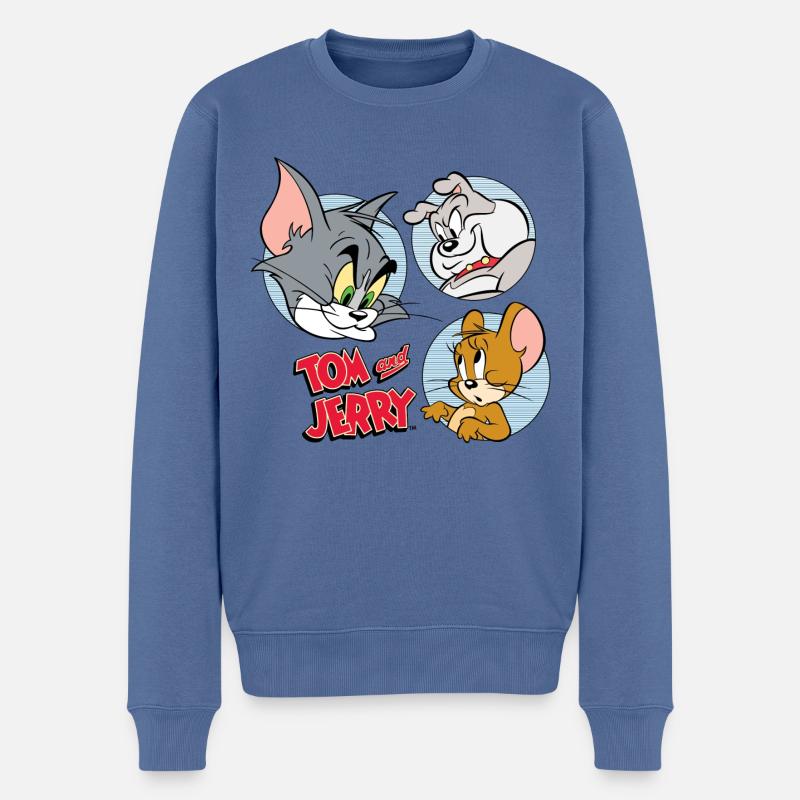 Tom et Jerry Spike - Pull Premium bio Homme - bleu pigeon