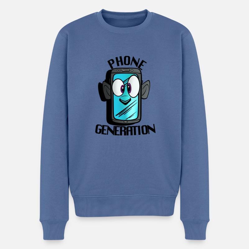 Handy - Männer Premium Bio Pullover - Taubenblau
