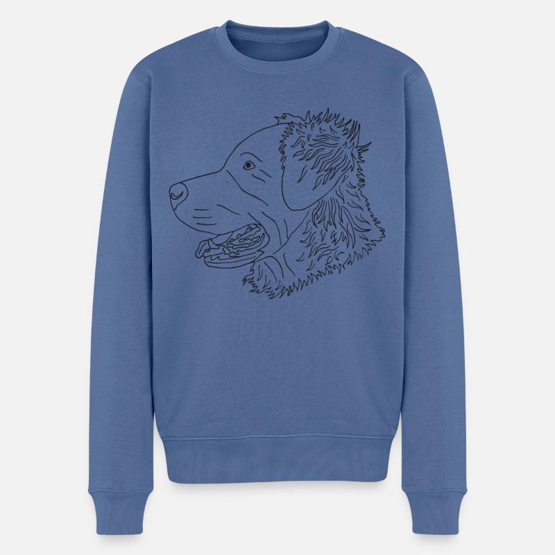 Golden Retriever - Männer Premium Bio Pullover - Taubenblau