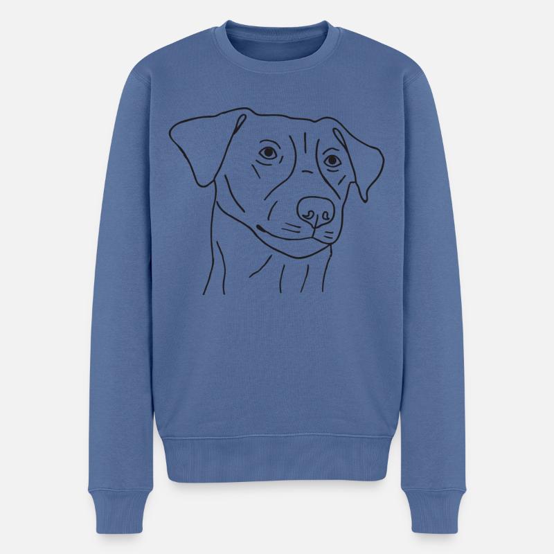 Jack Russell Terrier - Männer Premium Bio Pullover - Taubenblau