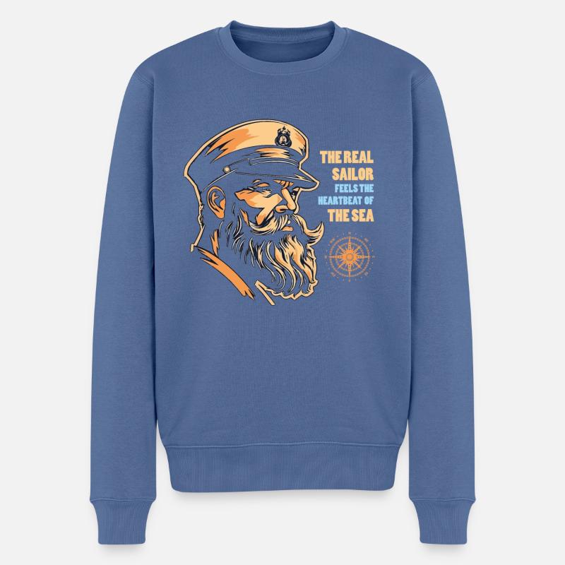 The real sailor - Männer Premium Bio Pullover - Taubenblau