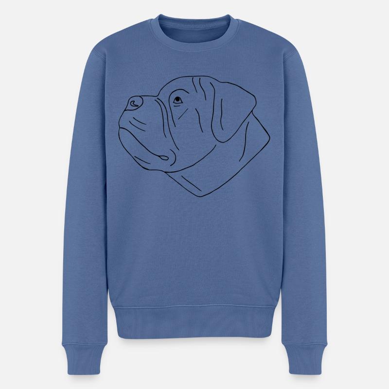 Bullmastiff Kopf - Männer Premium Bio Pullover - Taubenblau