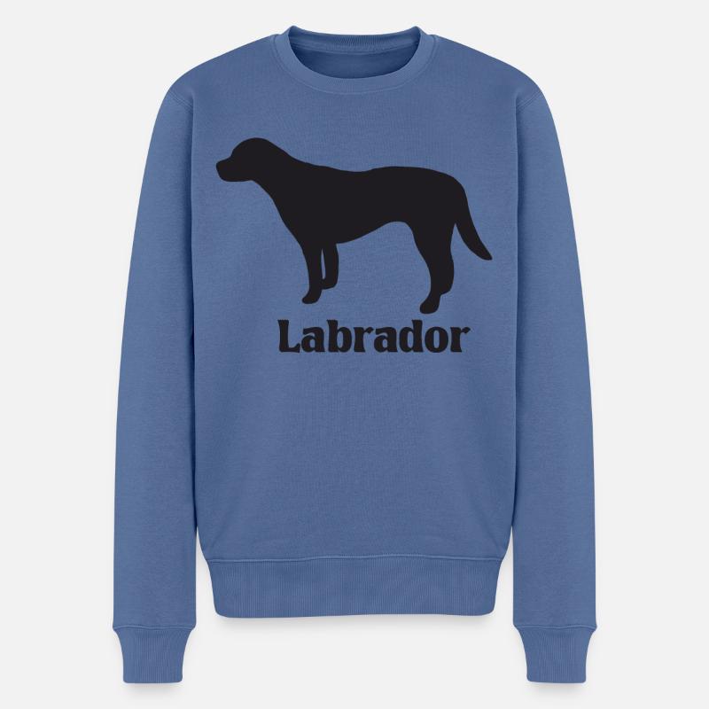 Labrador Silhouette - Männer Premium Bio Pullover - Taubenblau