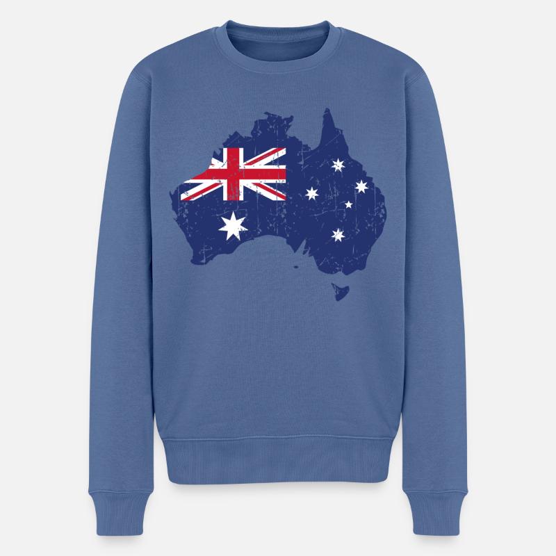 Australien - Männer Premium Bio Pullover - Taubenblau