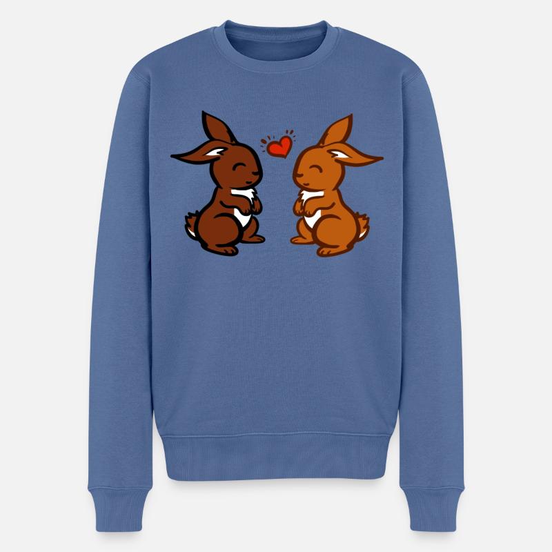 Lapins mignons / lapins mignons - Pull Premium bio Homme - bleu pigeon