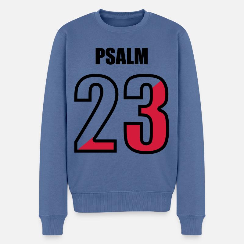 psalm 23 - Männer Premium Bio Pullover - Taubenblau
