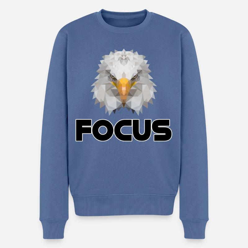 Focus Adler - Männer Premium Bio Pullover - Taubenblau