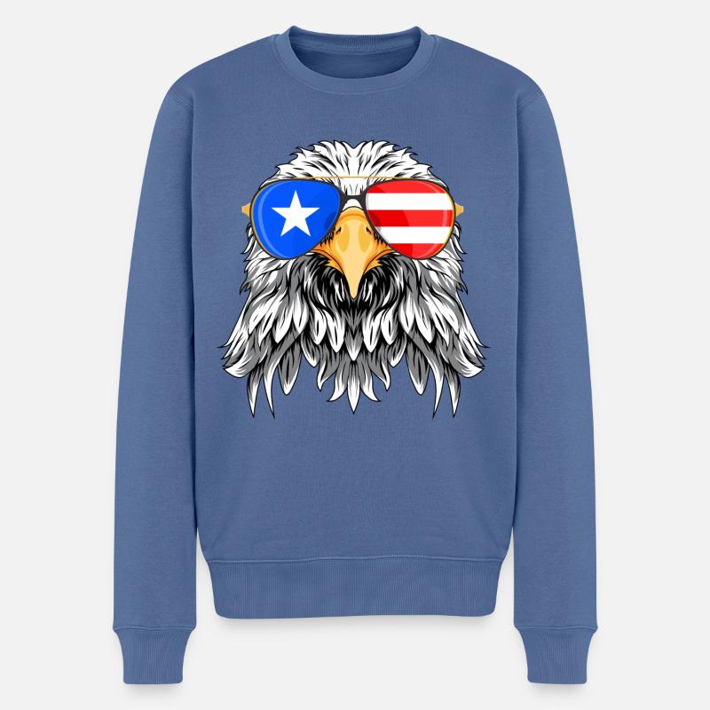 Puerto Rico - Männer Premium Bio Pullover - Taubenblau