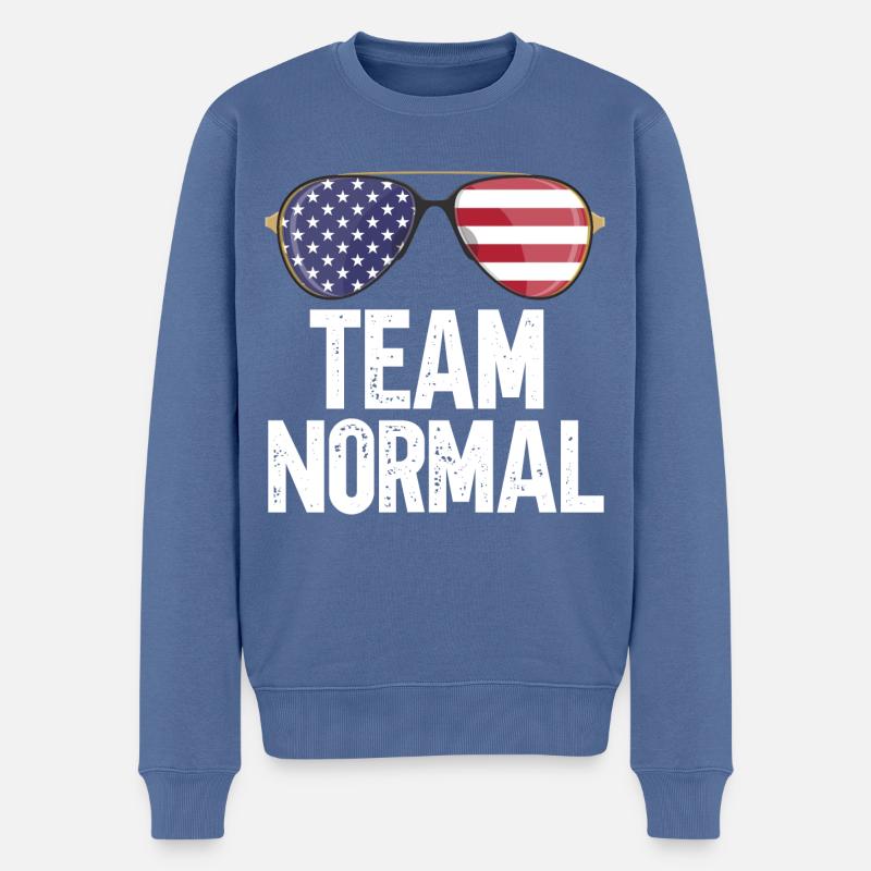 Team Normal - Männer Premium Bio Pullover - Taubenblau