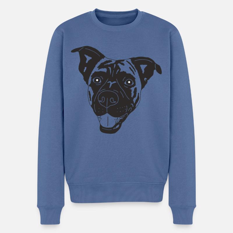 Boxer Schäferhund Mix - Männer Premium Bio Pullover - Taubenblau
