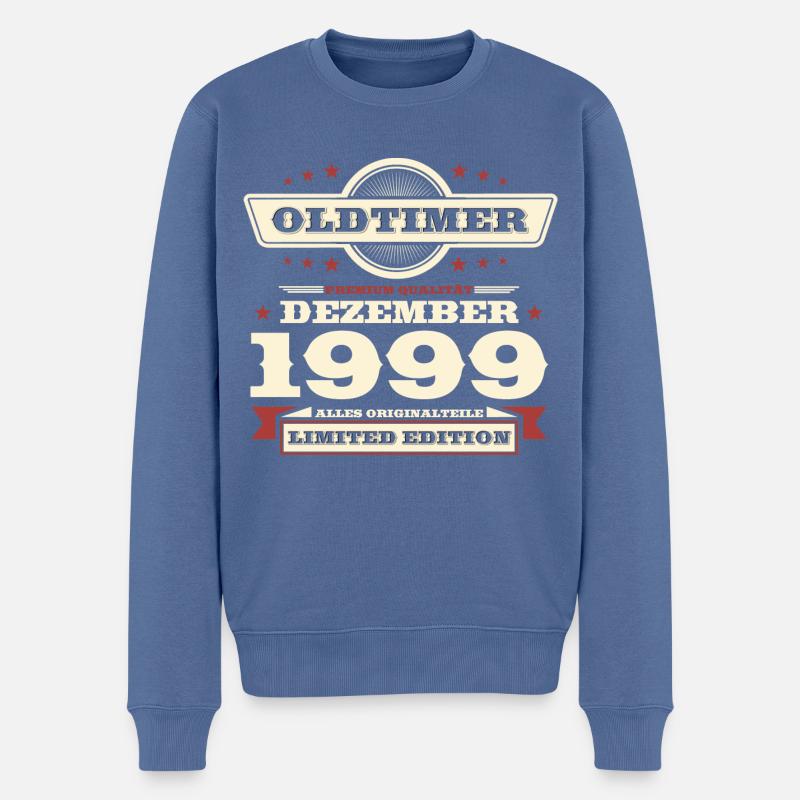 24. Geburtstag Oldtimer Dezember Jahrgang 1999 - Männer Premium Bio Pullover - Taubenblau