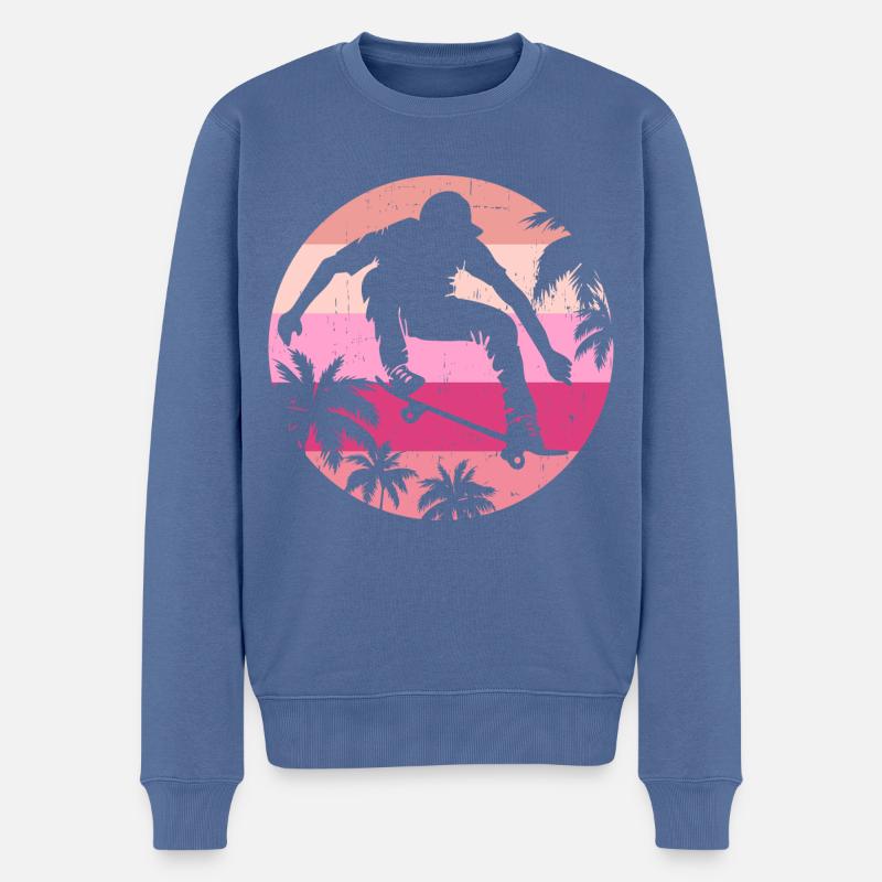 Skater Skateboarding - Männer Premium Bio Pullover - Taubenblau