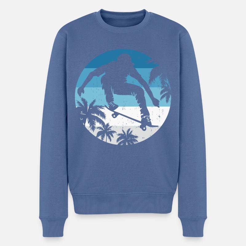 Skater Skateboarding - Männer Premium Bio Pullover - Taubenblau