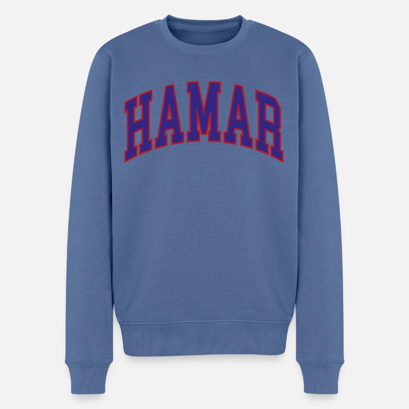 Hamar - Männer Premium Bio Pullover - Taubenblau