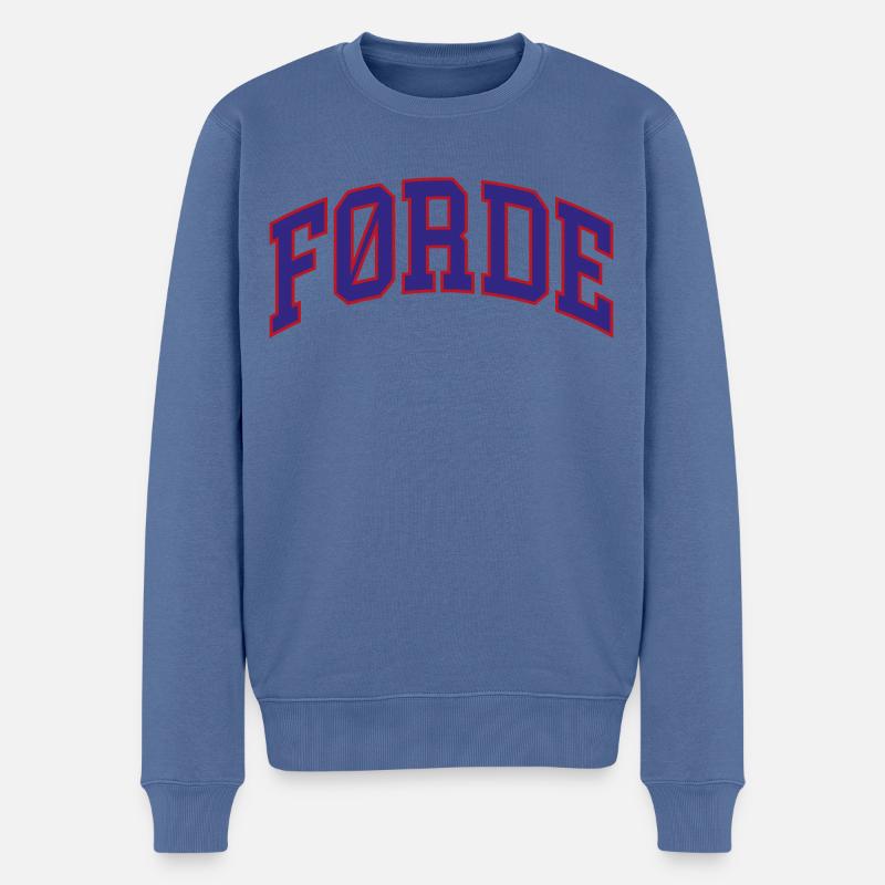 Førde - Männer Premium Bio Pullover - Taubenblau