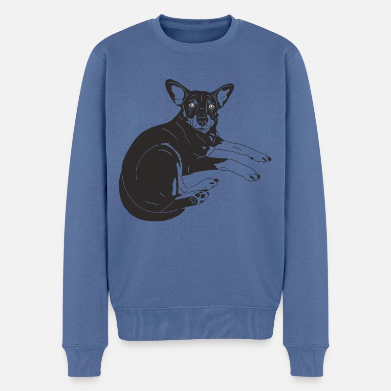 Zwergpinscher - Männer Premium Bio Pullover - Taubenblau