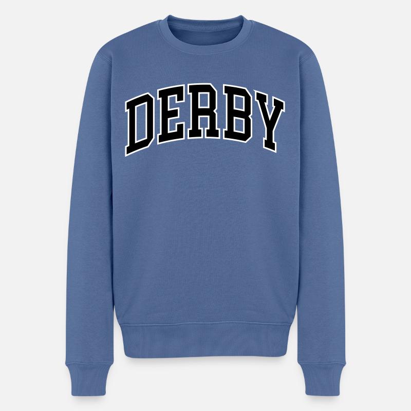 Derby - Männer Premium Bio Pullover - Taubenblau