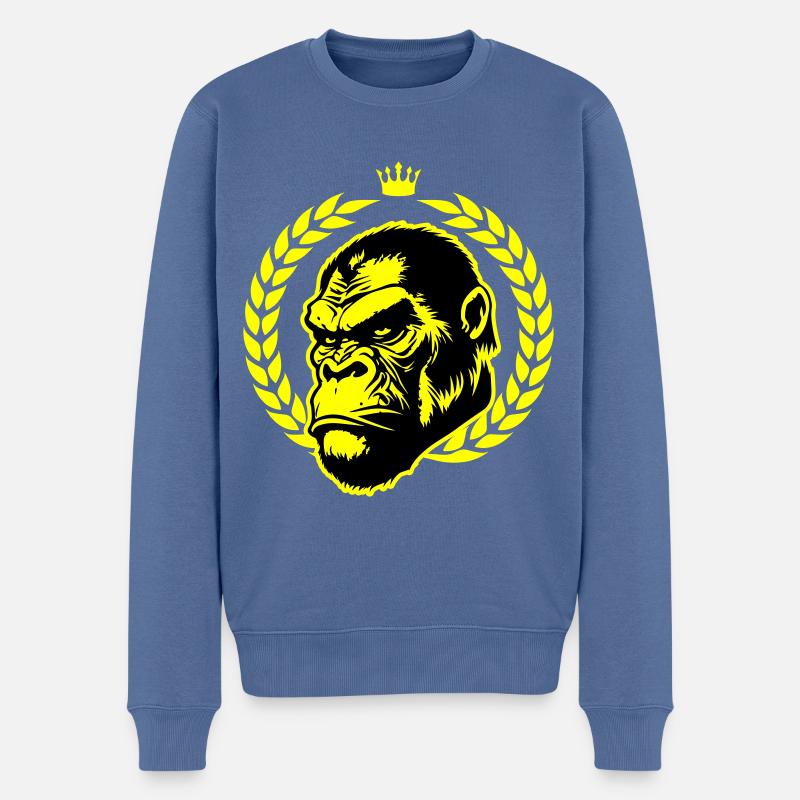 Tête de gorille - Pull Premium bio Homme - bleu pigeon