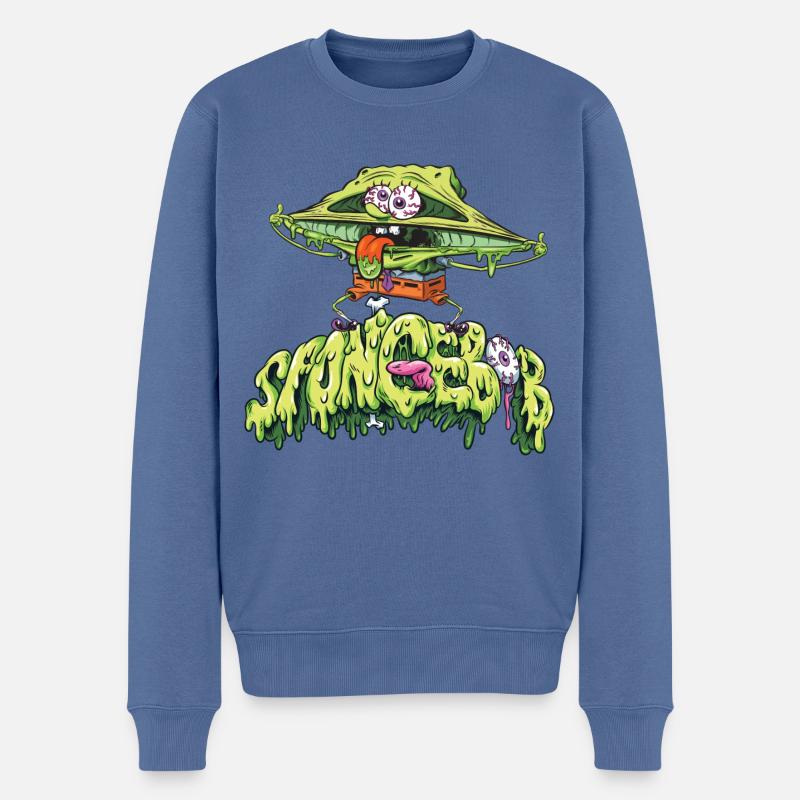 Spongebob Schwammkopf Cooles Halloween-Design - Männer Premium Bio Pullover - Taubenblau