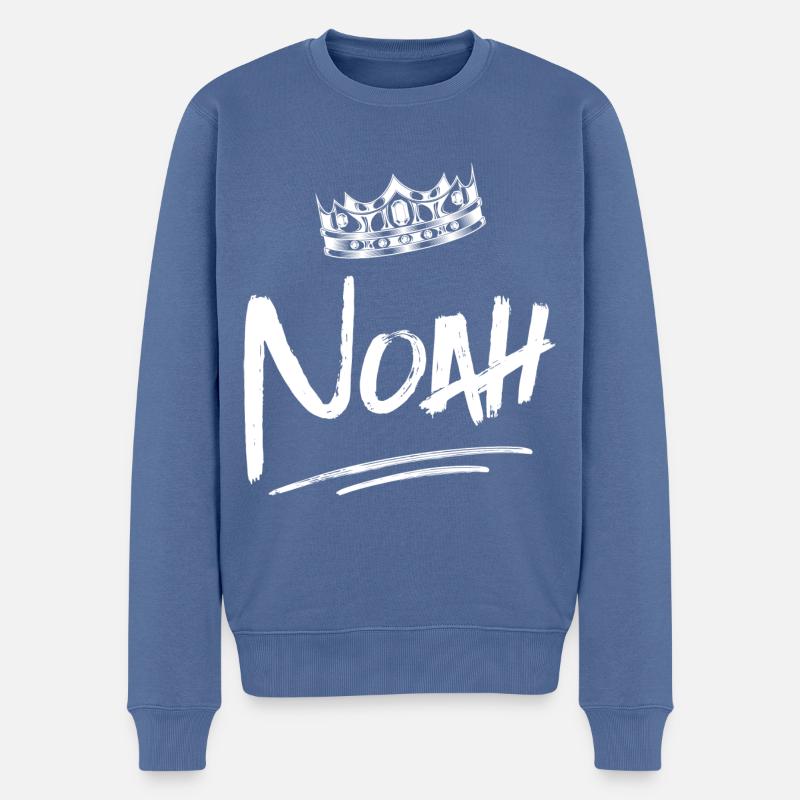Noah - Männer Premium Bio Pullover - Taubenblau