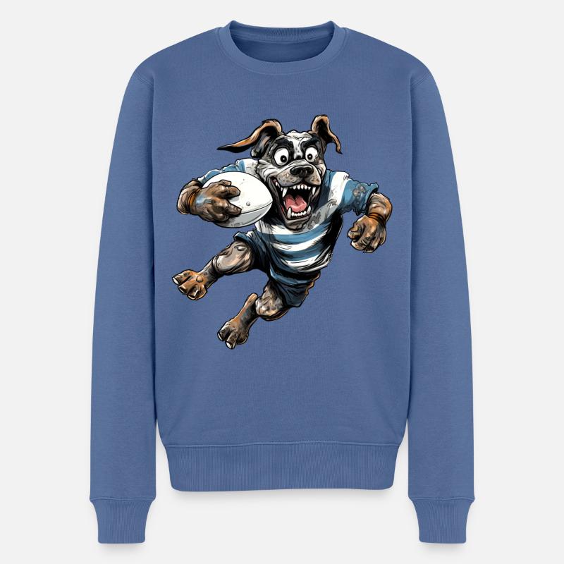 Rugby canin - Pull Premium bio Homme - bleu pigeon
