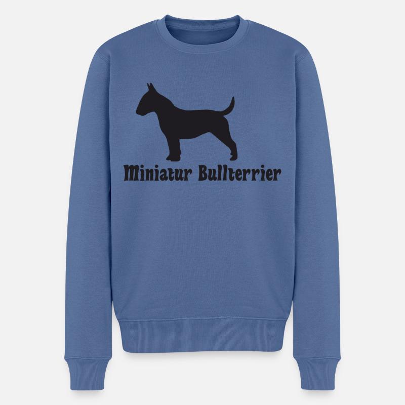 Bullterrier Silhouette - Männer Premium Bio Pullover - Taubenblau