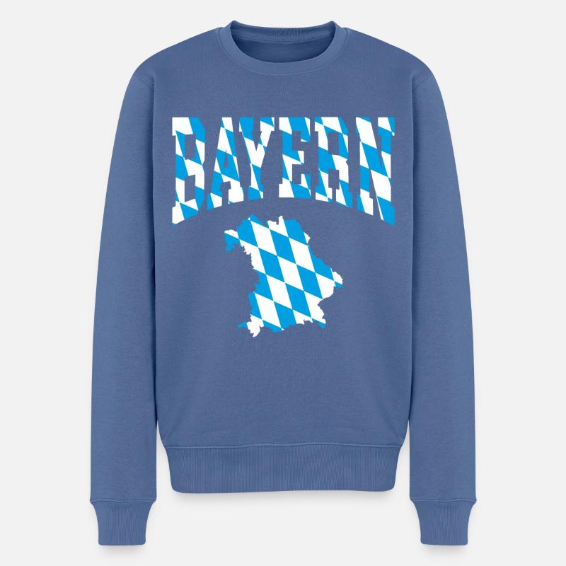 Bavière - Pull Premium bio Homme - bleu pigeon